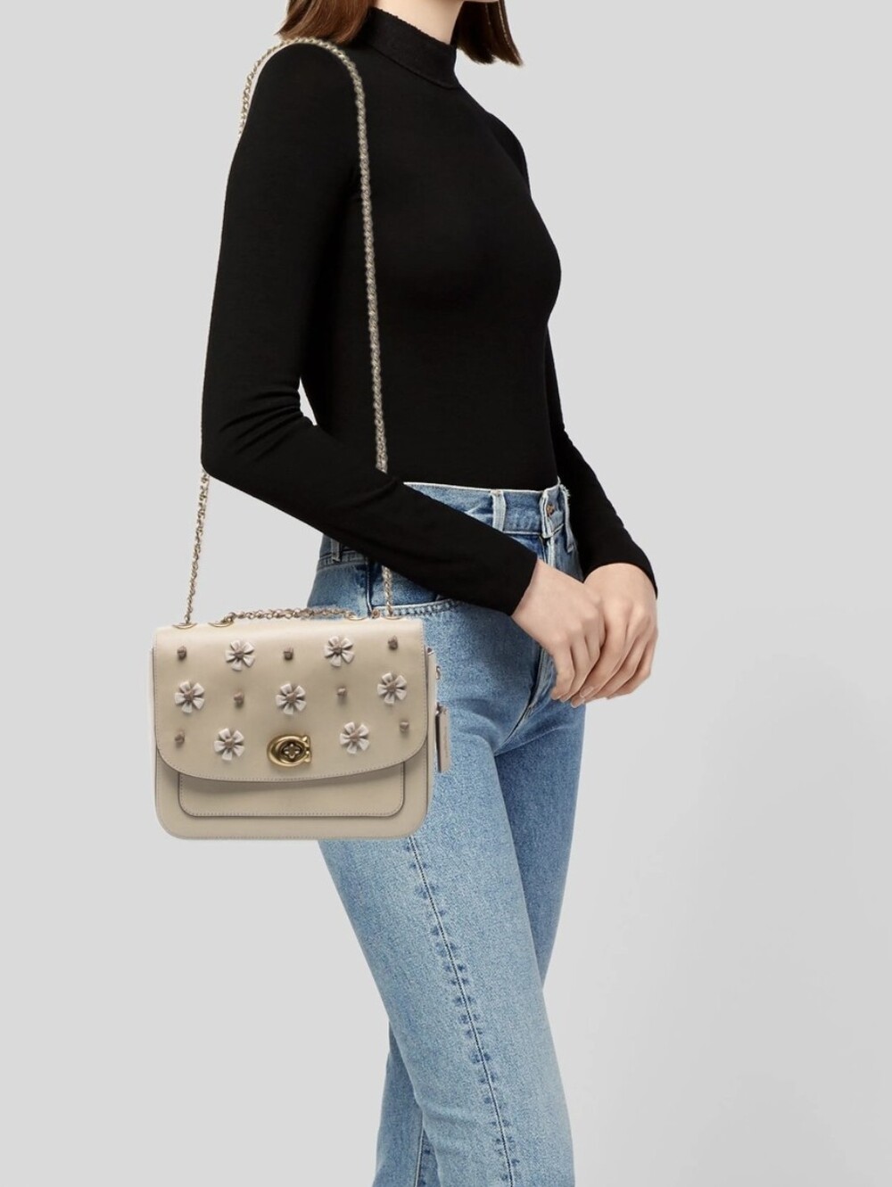 NWT★Coach Madison shoulder bag with tea rose knot - Picture 15 of 16